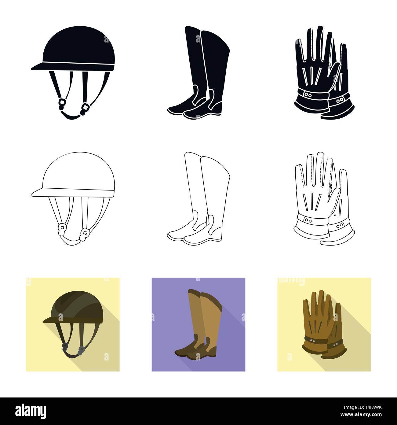 Vector design of equipment and riding icon. Set of equipment and ...
