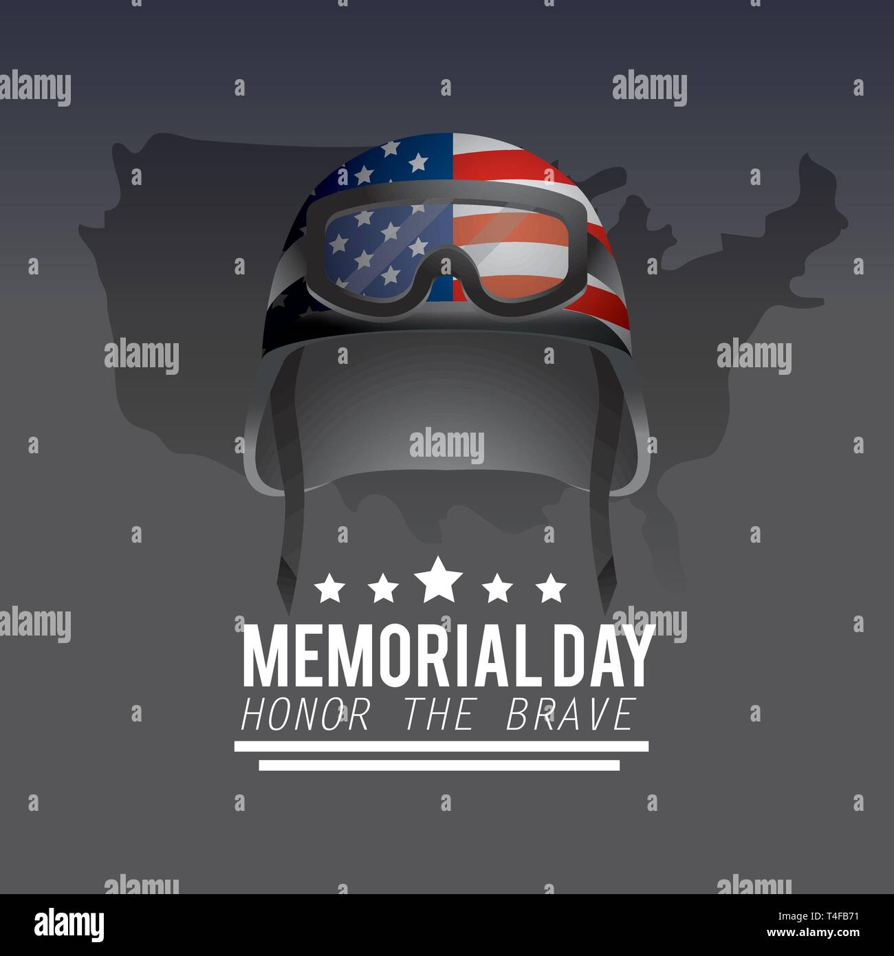 military helmet with usa flag to memorial day vector illustration Stock ...