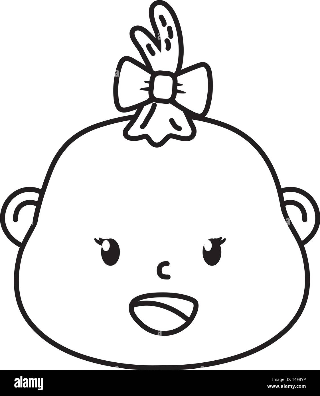 cute baby shower baby face cartoon vector illustration graphic design ...