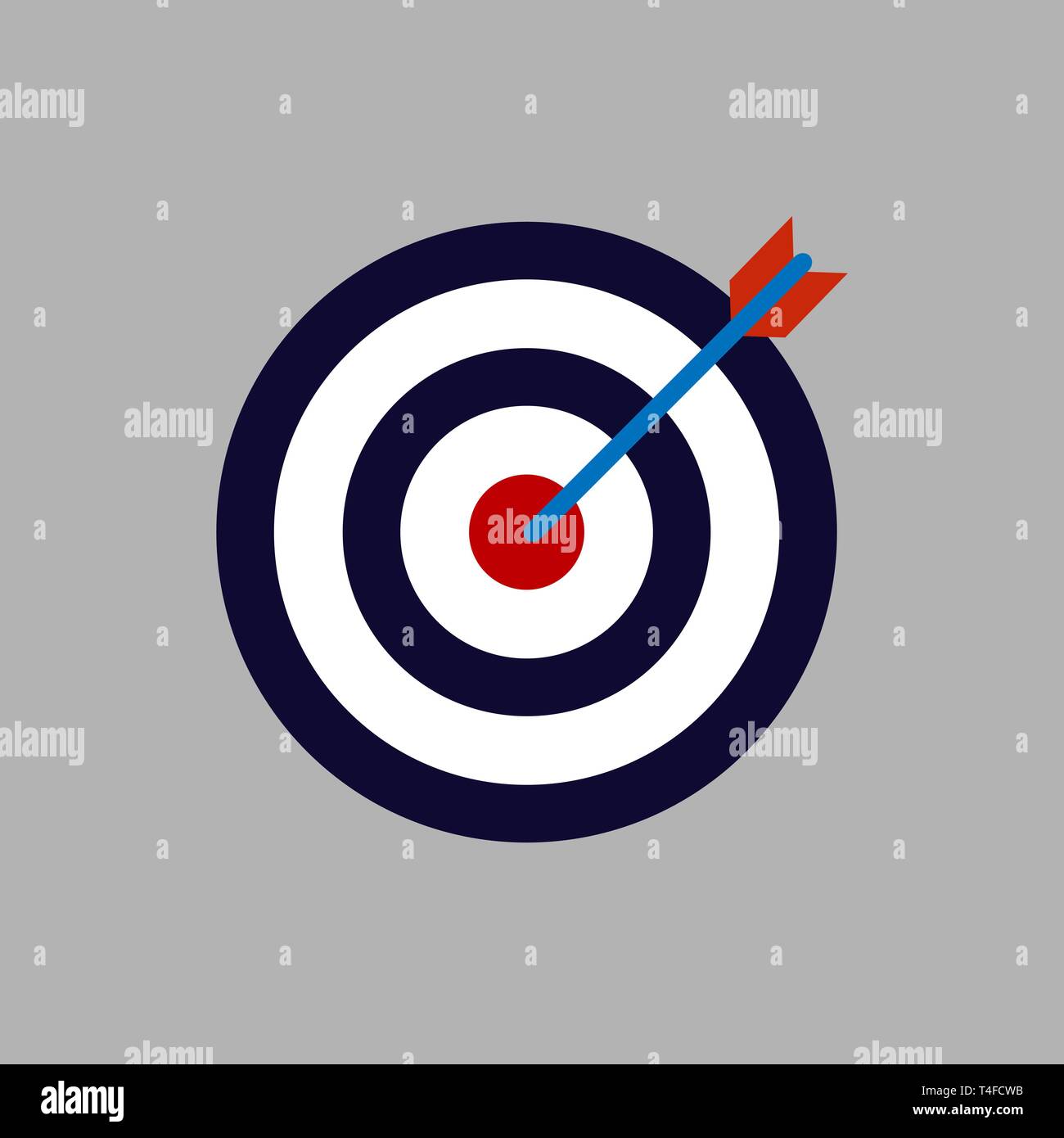 Vector illustration, flat design. Bow, center focus target icon Stock ...