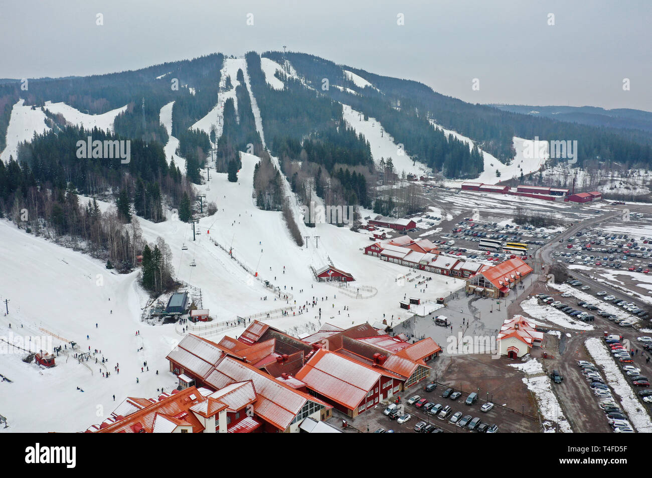 Aerial view over Romme Alpin, Borlänge, Sweden Stock Photo Alamy
