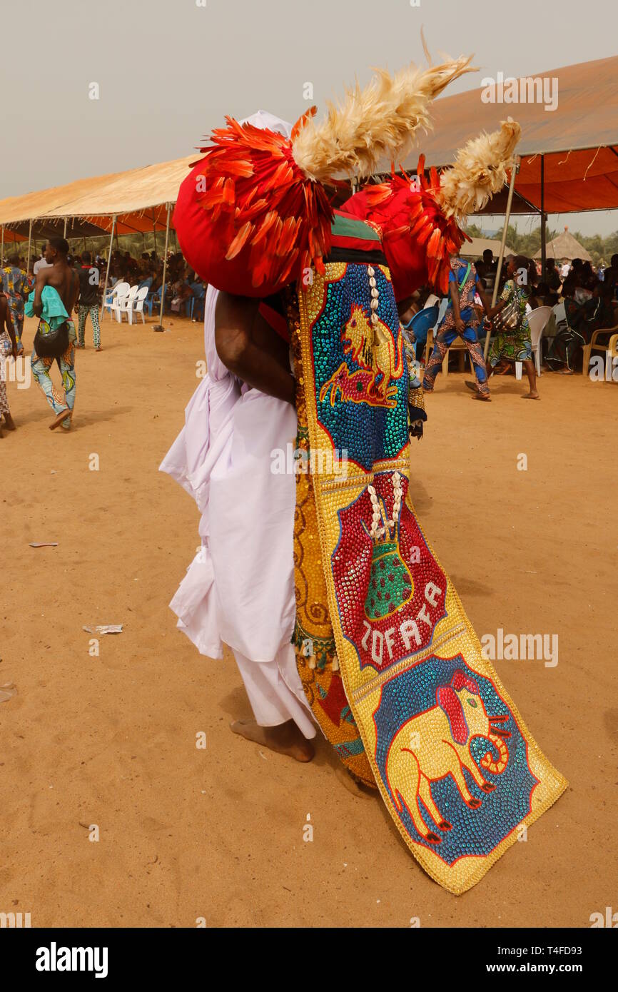 Voodoo festival Benin, Ouidah at the beach, rituals, dancing, singing ...