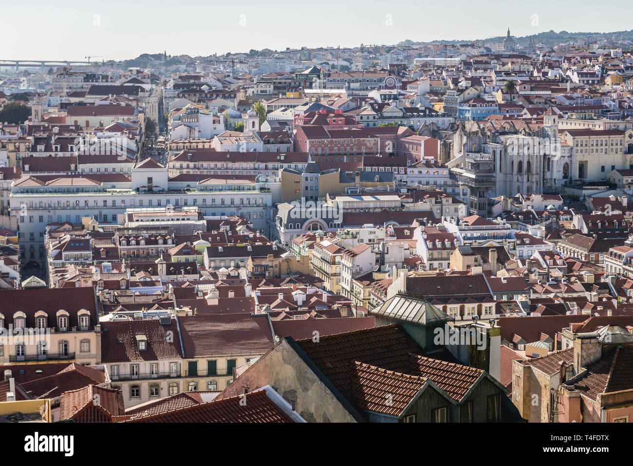 Aerial view from Castelo de Sao Jorge viewing point in Lisbon city, Portugal Stock Photo