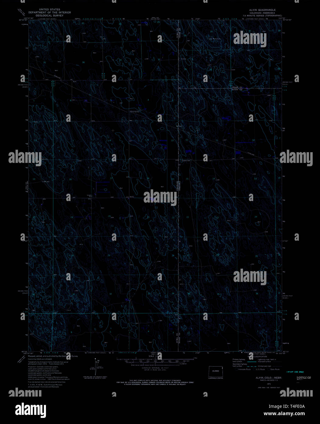 USGS TOPO Map Colorado CO Alvin - Usgs Topo Map Colorado Co Alvin 400045 1971 24000 Inverted Restoration T4FE0A 