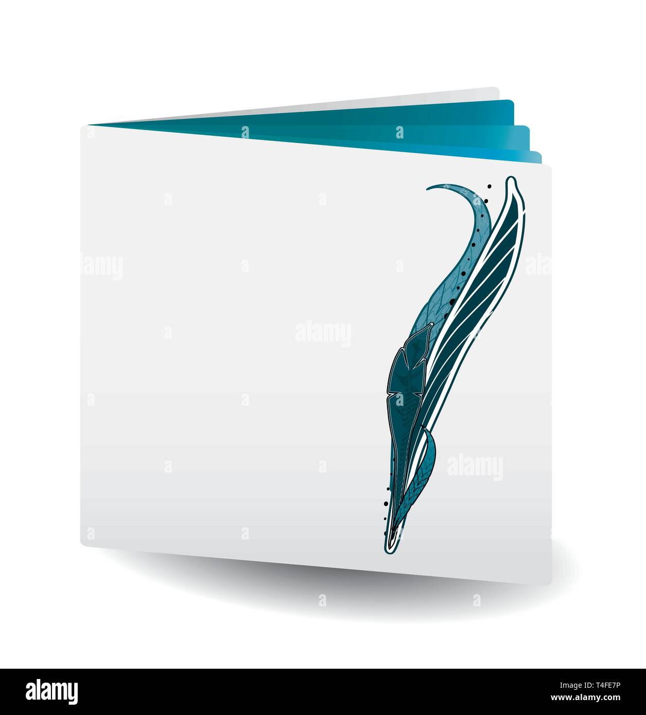 Book with blue fuzz on cover, vector illustration Stock Vector