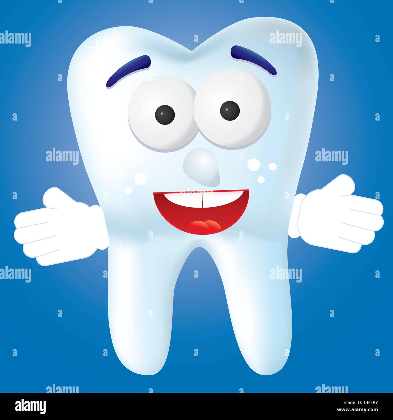 Tooth-cartoom smile to you, vector illustration Stock Vector