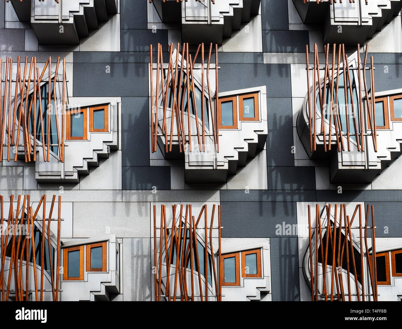 Detail of the Scottish Parliament Building at Holyrood in Edinburgh Scotland Stock Photo