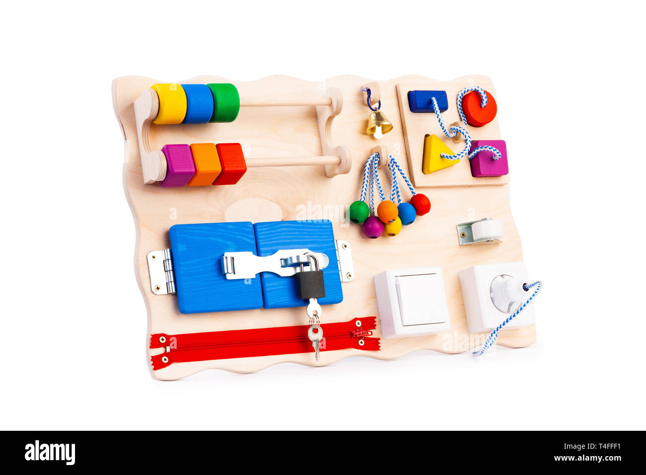 Wooden ecofriendly busy board educational toy for children, babies