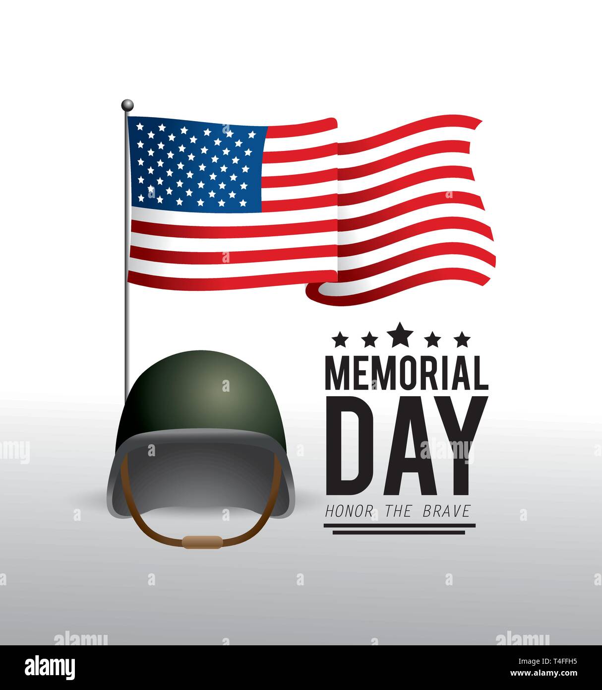 usa flag with military helmet to memorial day vector illustration Stock ...
