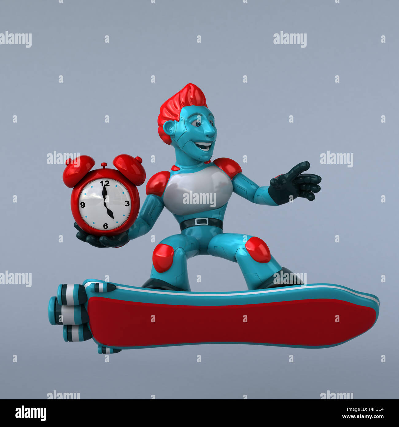 Red Robot - 3D Illustration Stock Photo - Alamy