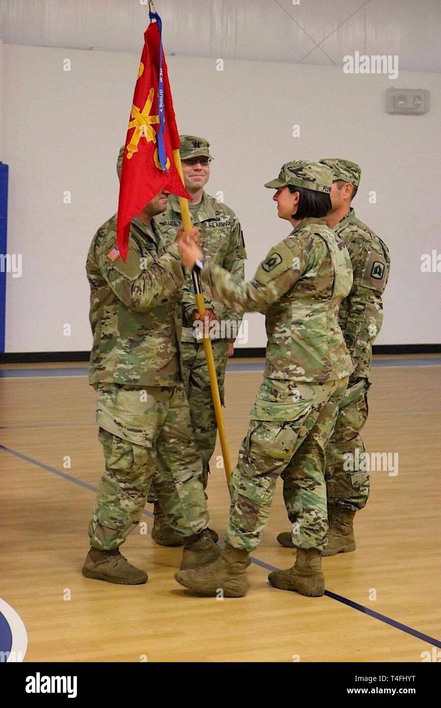 1st Lt. Kelly Flunker takes command of Charlie Battery, 3-265 ADA BN