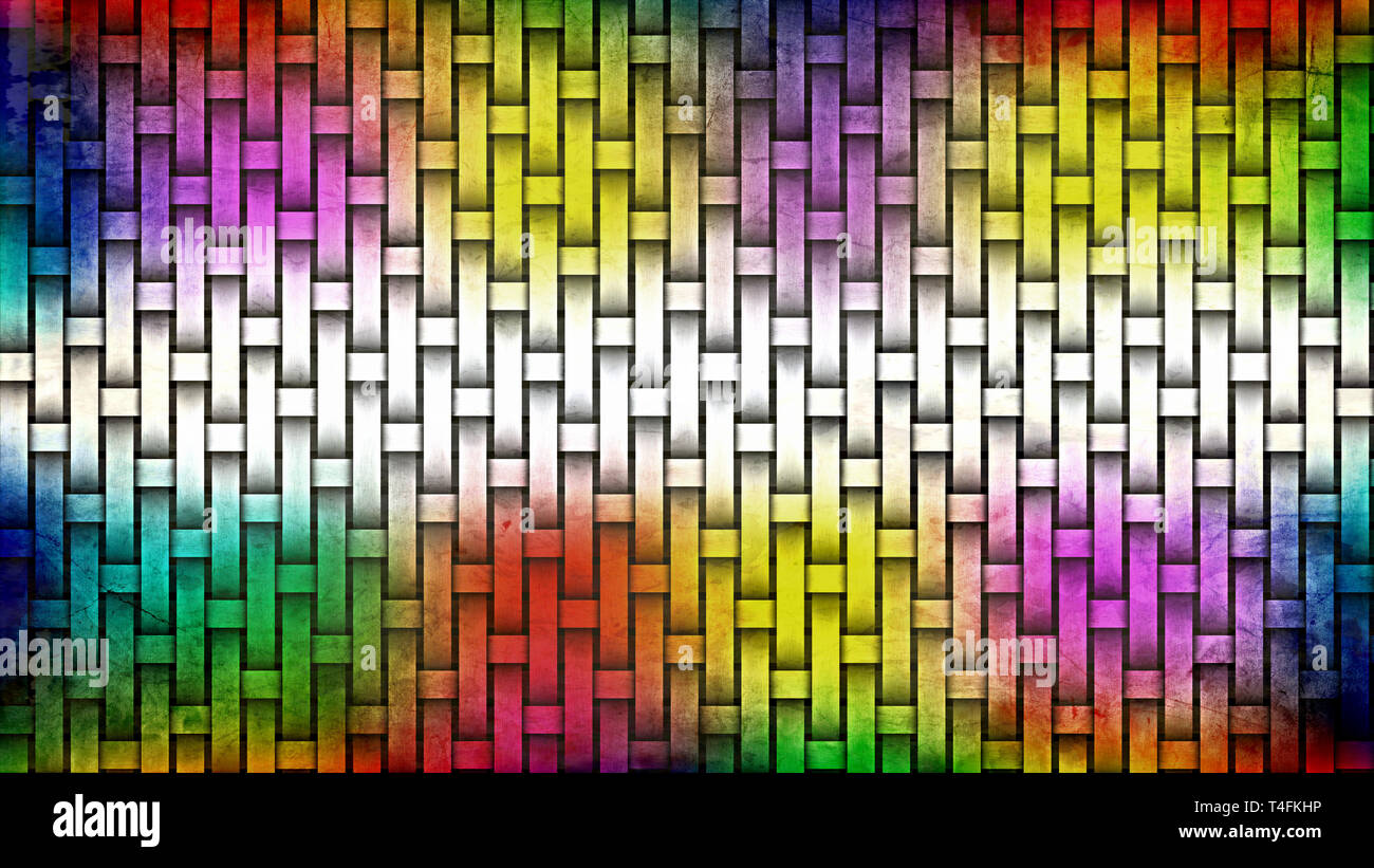 Colorful Wicker Basket Background Stock Photo