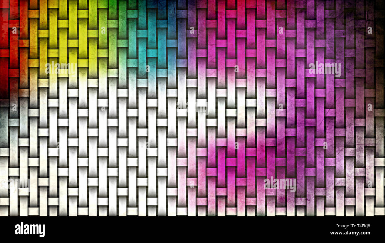 Colorful Woven Bamboo Texture Stock Photo