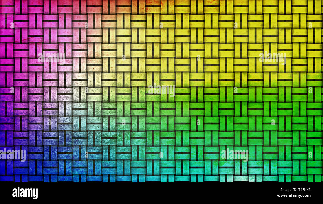 Colorful Bamboo Weave Background Stock Photo