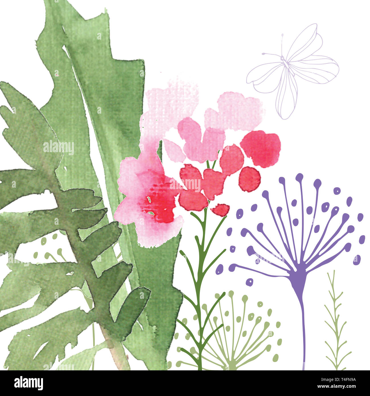 Hand Painted Wildflower Floral Pattern In The Style Of Watercolor Background Spring Flowers Seasonal Nature Background Illustration Of Wild Flowers Stock Photo Alamy