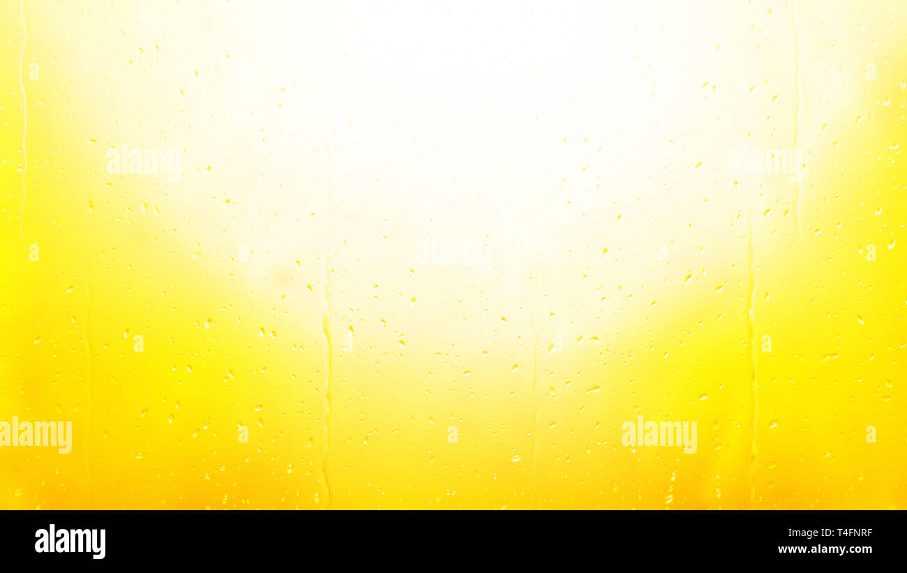 Water Drops on Yellow and White Background Stock Photo - Alamy