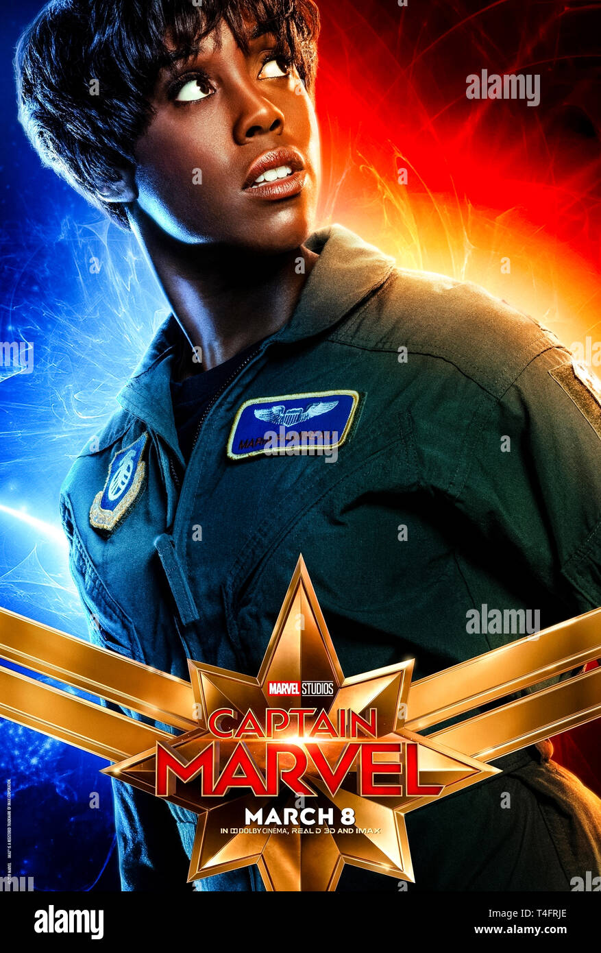 Captain Marvel (2019) directed by Anna Boden and starring Lashana Lynch as Maria Rambeau. USAF pilot Carol Danvers becomes one of the most powerful superheros in the universe. Stock Photo