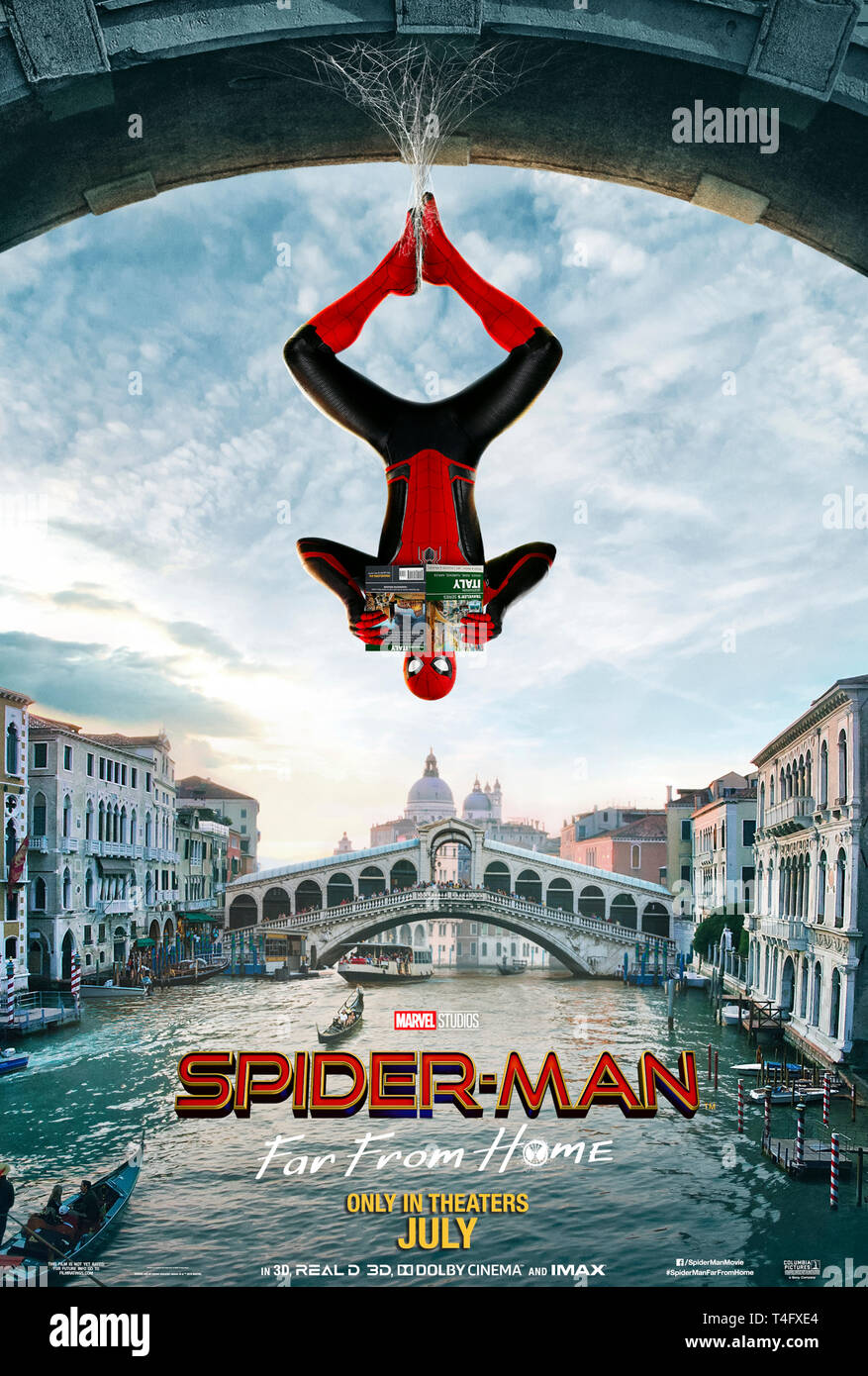 Spider-Man: Far From Home (2019) directed by Jon Watts and starring Samuel L. Jackson, Zendaya and Jake Gyllenhaal. Peter Parker goes on a European vacation. Stock Photo