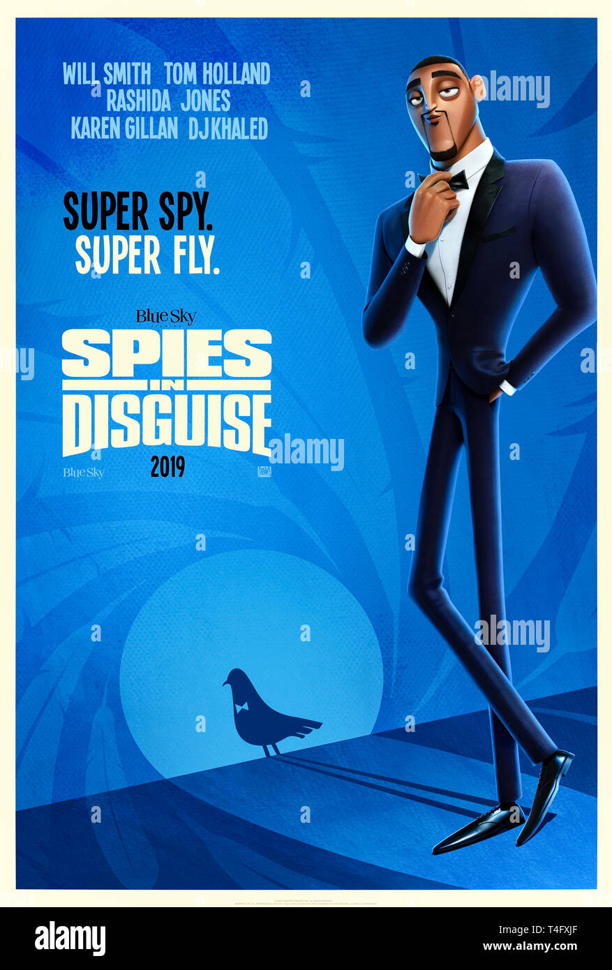 Spies in Disguise (2019) directed by Nick Bruno and Troy Quane and starring Karen Gillan, Tom Holland and Ben Mendelsohn. Animated adventure about the world’s greatest spy turning into a pigeon. US advance poster ***EDITORIAL USE ONLY***. Credit: BFA / Twentieth Century Fox Stock Photo
