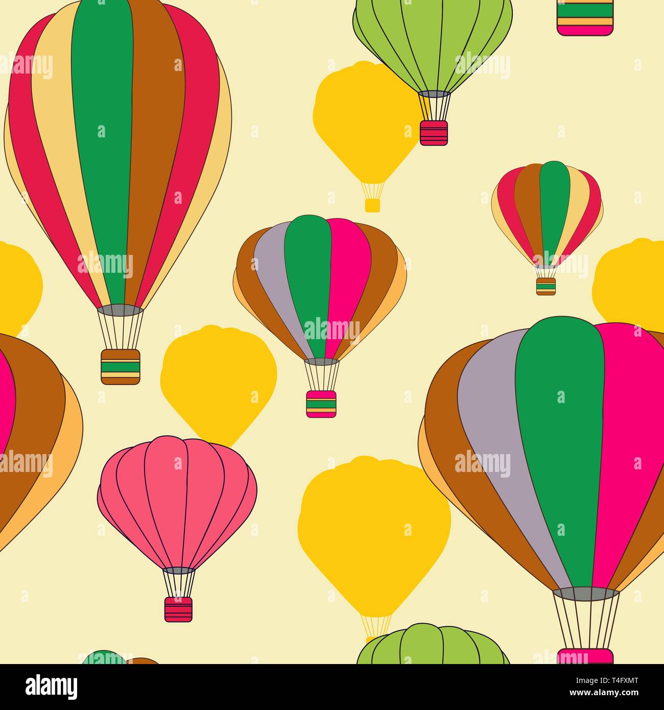 Vector seamless pattern with balloons Stock Vector