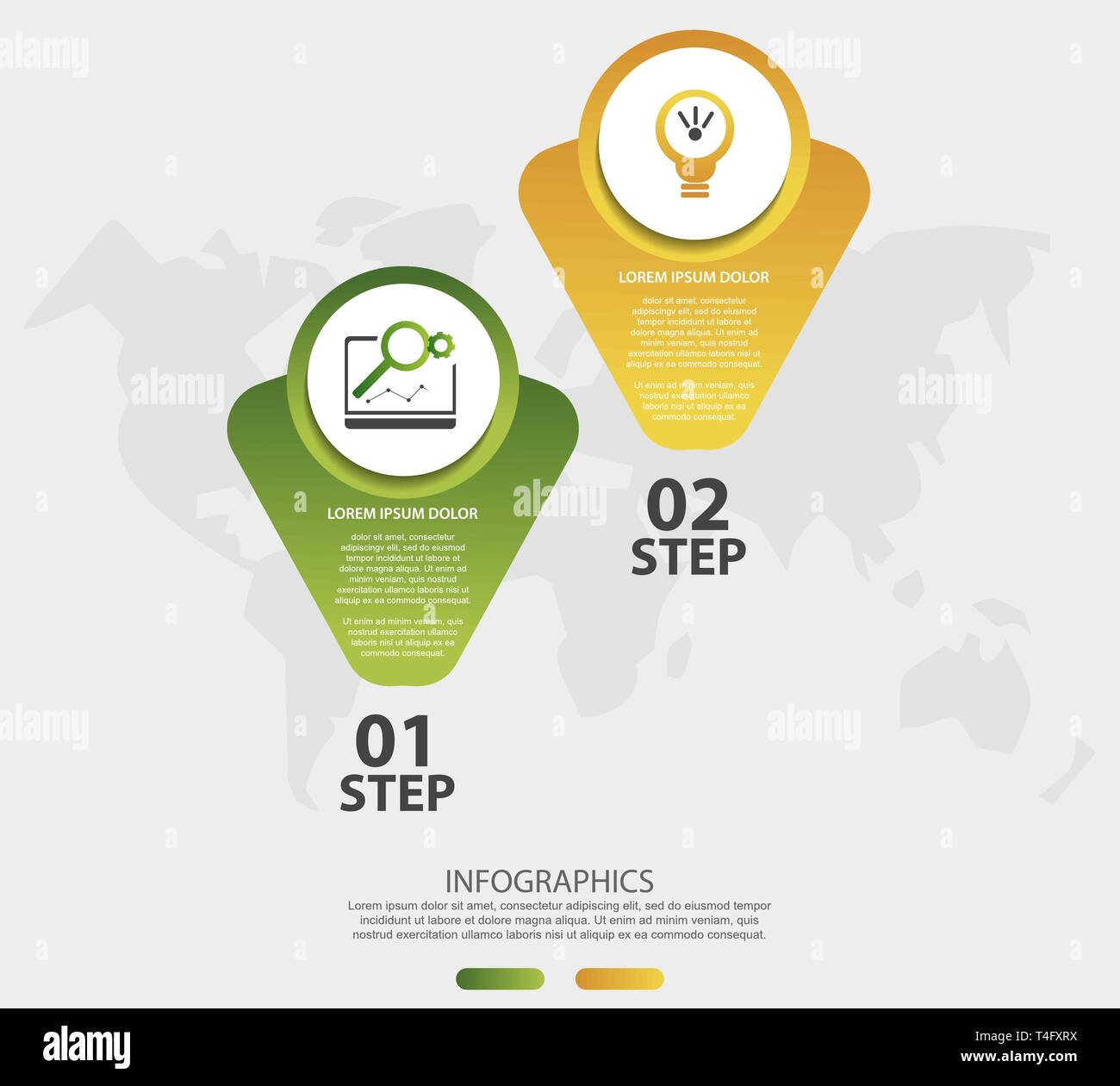Modern 3D vector illustration. Circular infographic template with two ...