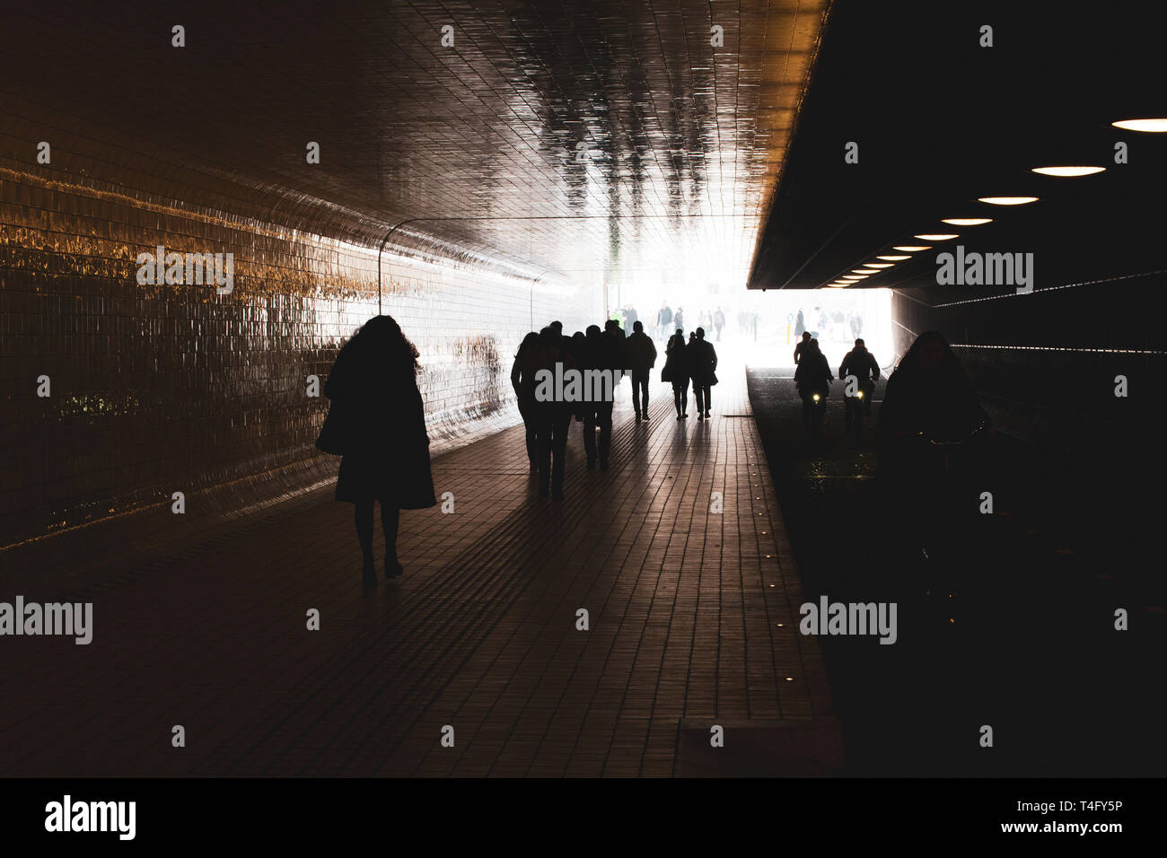 Amsterdam, Holland, 23/03/2019: People walking in an underpass in the center of the city of Amsterdam, photo taken during a holiday Stock Photo