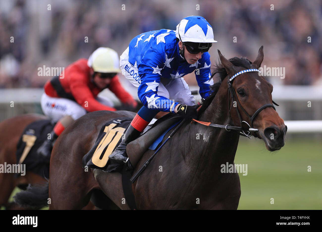 Qabala ridden by David Egan wins the Lanwades Stud Nell Gwyn Stakes during day one of the bet365 Craven Meeting at Newmarket Racecourse. Stock Photo