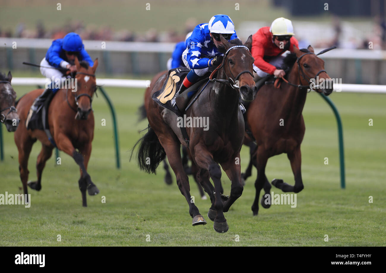 Qabala ridden by David Egan wins the Lanwades Stud Nell Gwyn Stakes during day one of the bet365 Craven Meeting at Newmarket Racecourse. Stock Photo