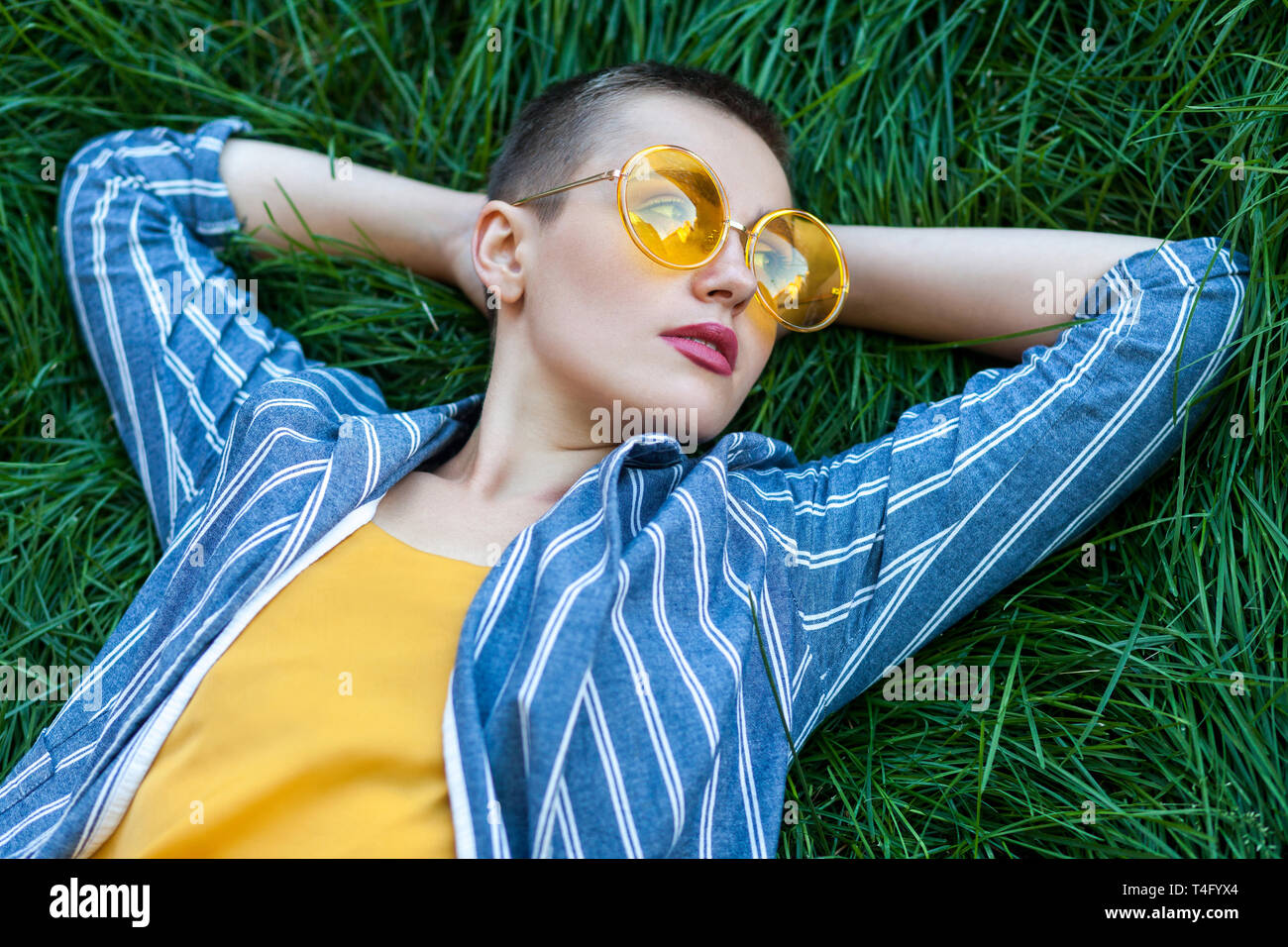 Red blue green yellow striped shirt hi-res stock photography and images -  Alamy