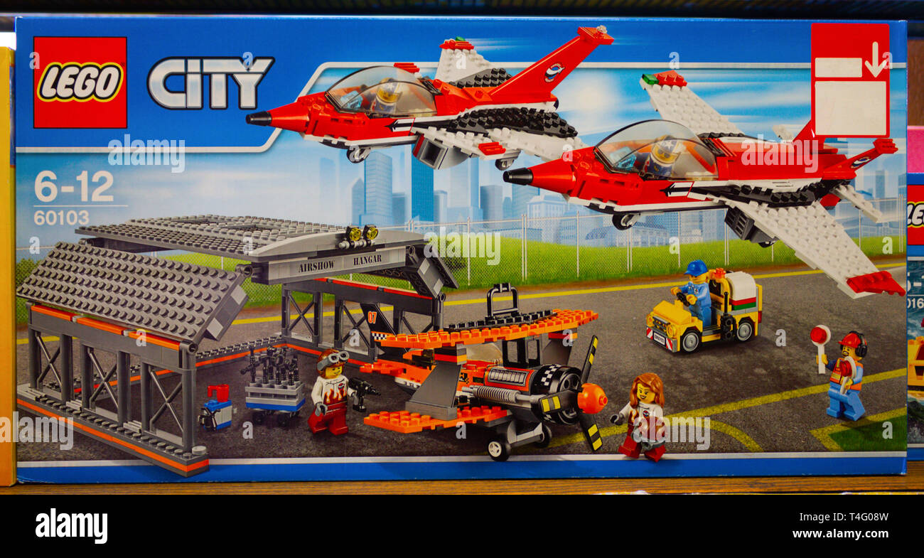 Close up of box of Lego City Toys Stock Photo