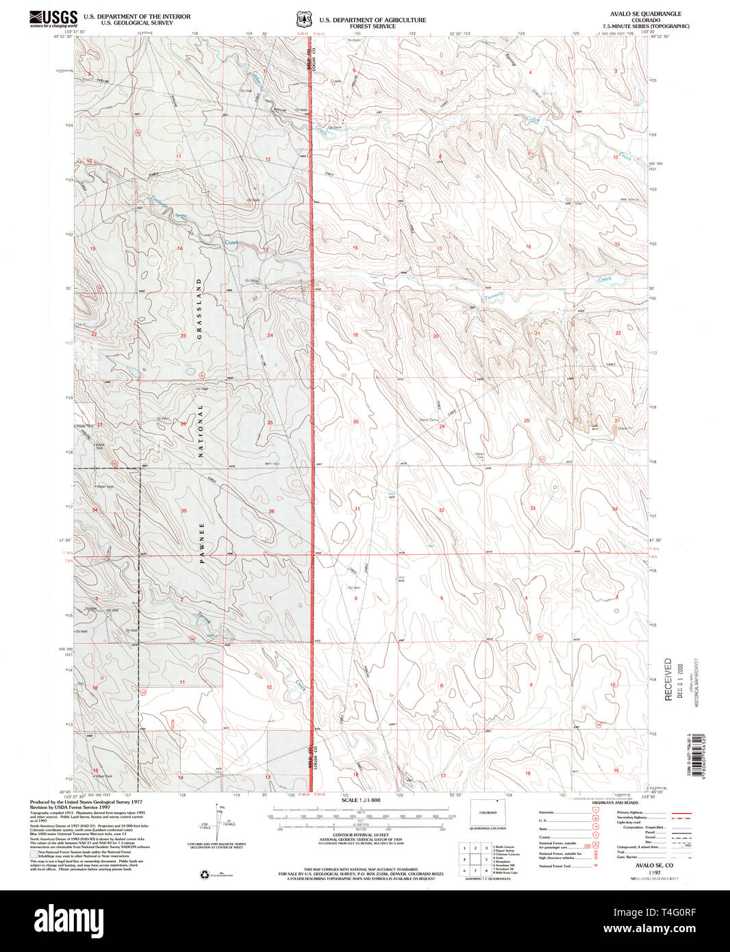 USGS TOPO Map Colorado CO Avalo SE 232174 1997 24000 Restoration Stock ...