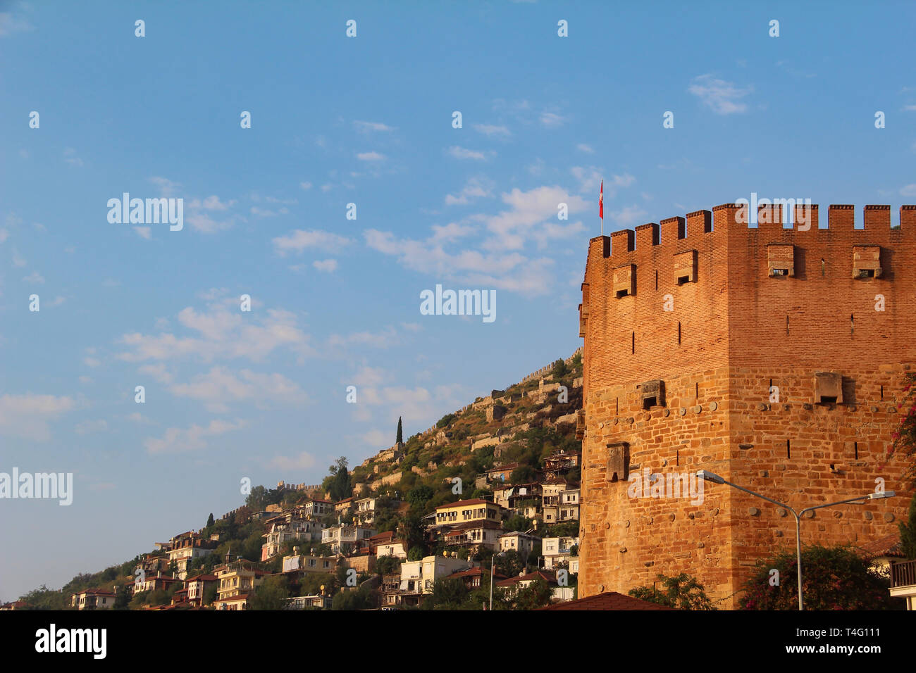 The Red Tower in Alanya in Turkey. Stock Photo