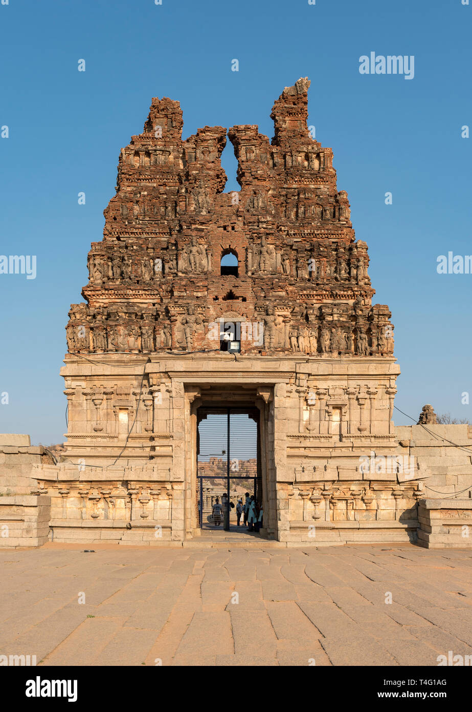 Vijaya Vitthala temple entrance tower, Hampi, India Stock Photo