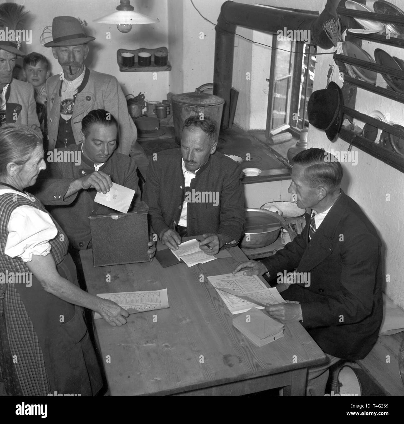 General Elections German Bundestag 1953 Mobile polling station in the