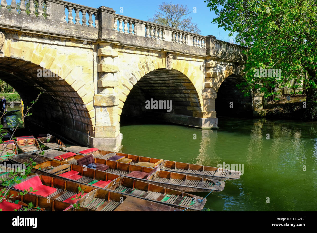 Punting boats on the River in Oxford Stock Photo
