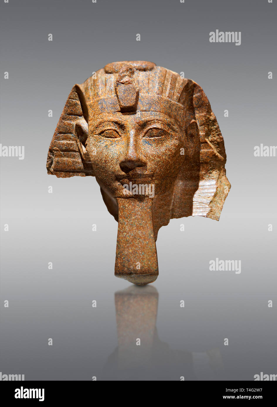 Ancient Egyptian statue head of Queen Hatshepsut or King Thutmose III