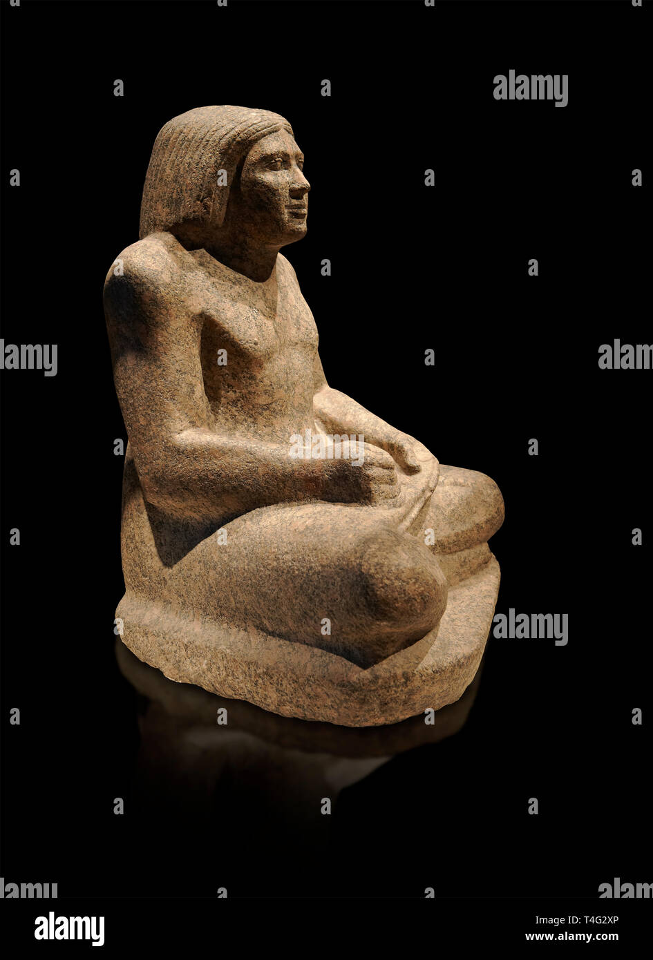 Ancient Egyptian statue from Thebes, 500 BC, Neues Museum Berlin Stock Photo