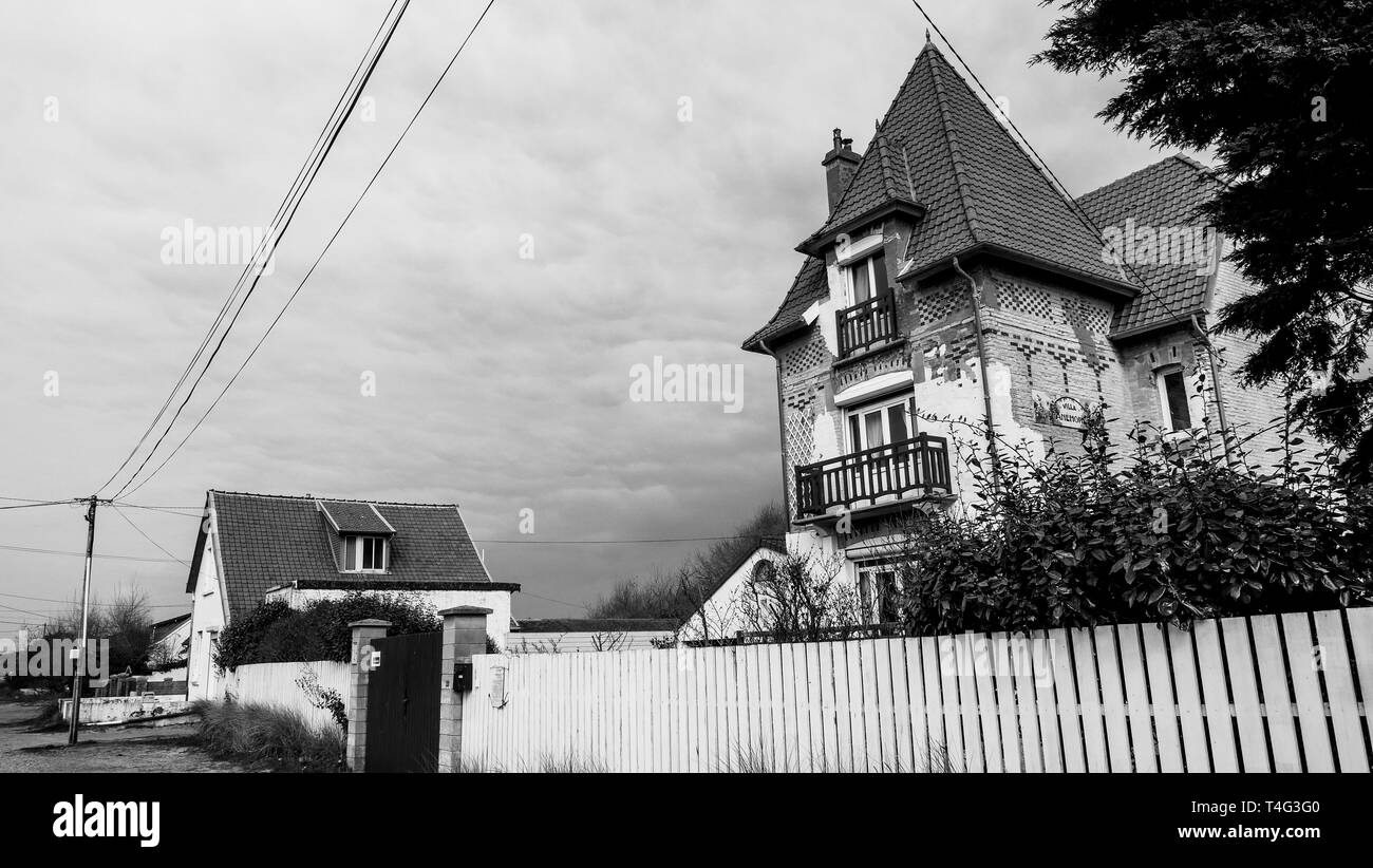 Old houses, Offseason view, Berck, Picardie,Hauts de France, France