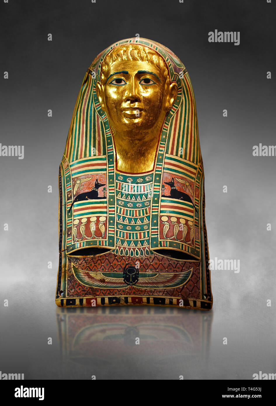 Ancient Egyptian mummy mask of Pasyg. 1st century BC. Neues Museum Berlin AM 34436 Stock Photo