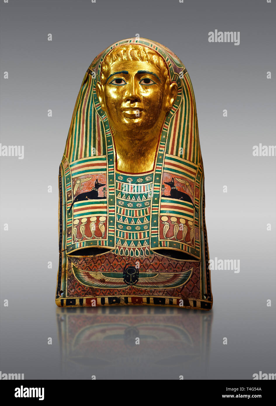 Ancient Egyptian mummy mask of Pasyg. 1st century BC. Neues Museum Berlin AM 34436 Stock Photo