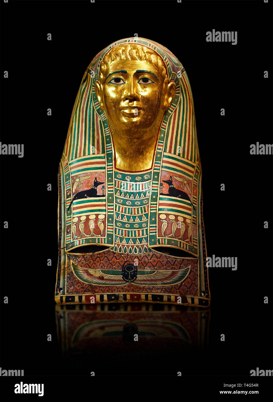 Ancient Egyptian mummy mask of Pasyg. 1st century BC. Neues Museum Berlin AM 34436 Stock Photo