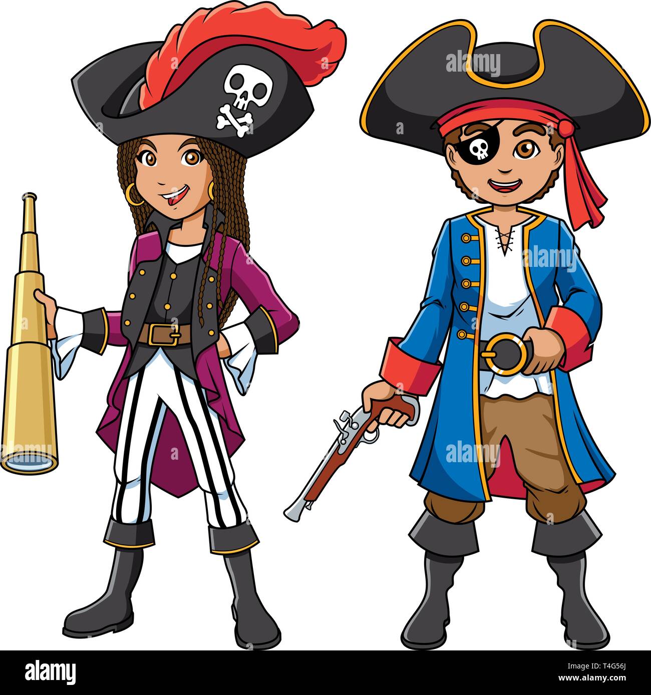 Pirate Kids Cartoon Stock Vector Image & Art - Alamy