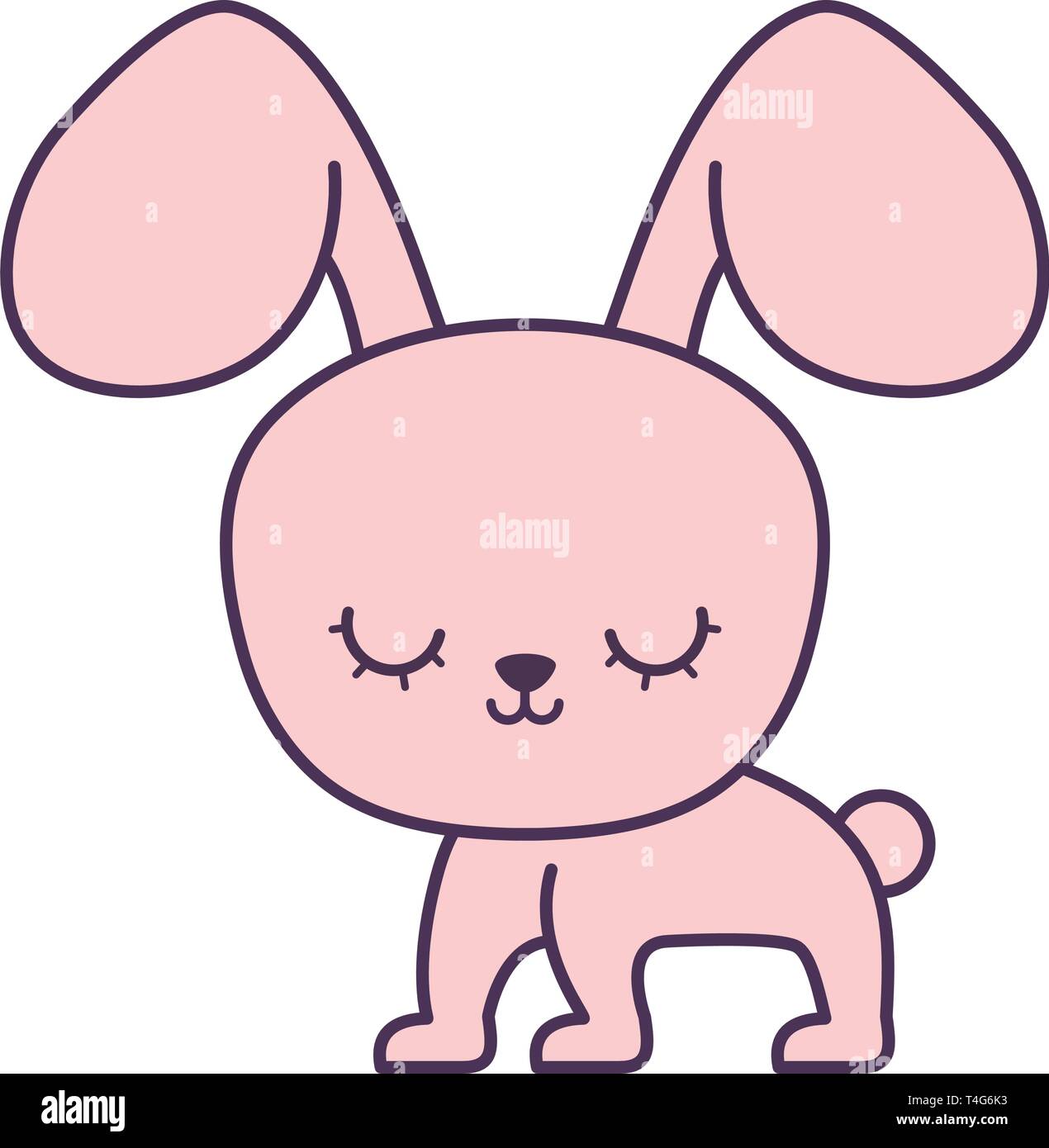 cute rabbit animal character vector illustration design Stock Vector ...