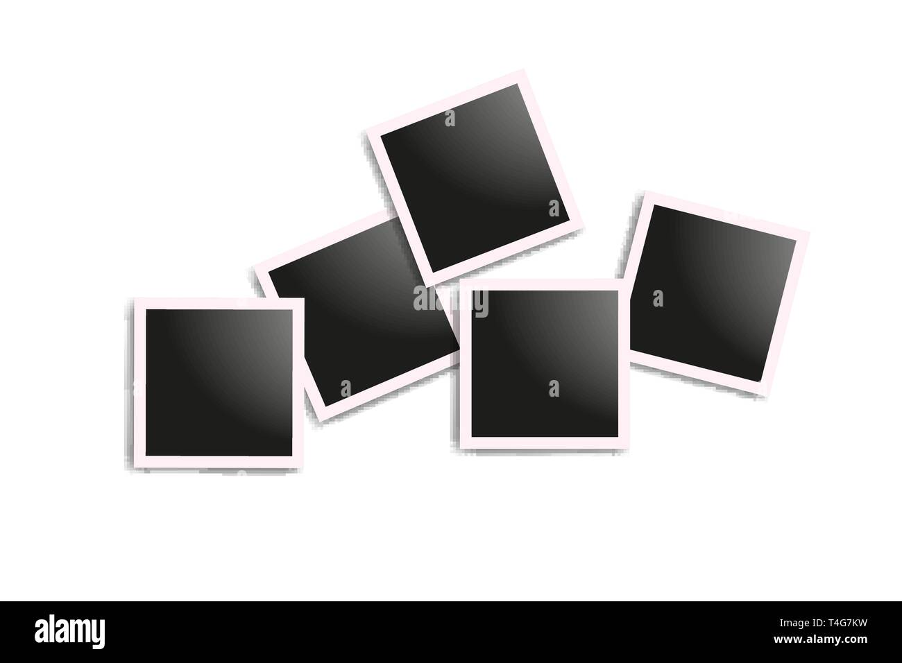Set of realistic square frames, Vector Photo frame mockup design