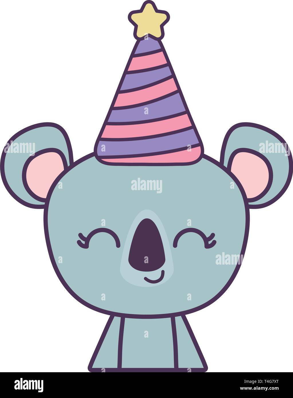 cute koala animal with hat party vector illustration design Stock ...