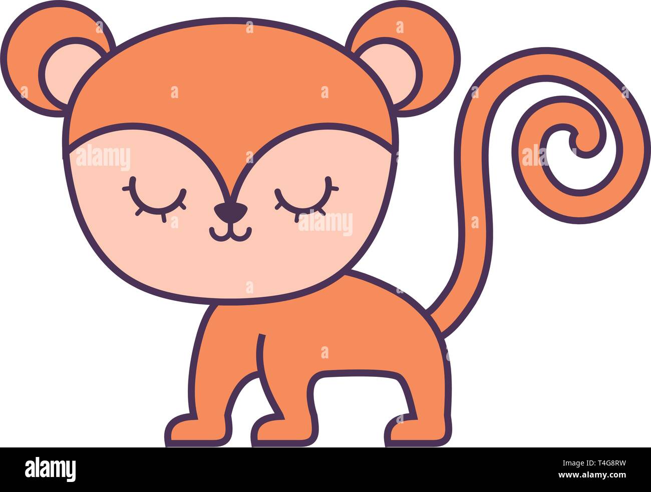 cute monkey animal isolated icon vector illustration design Stock ...