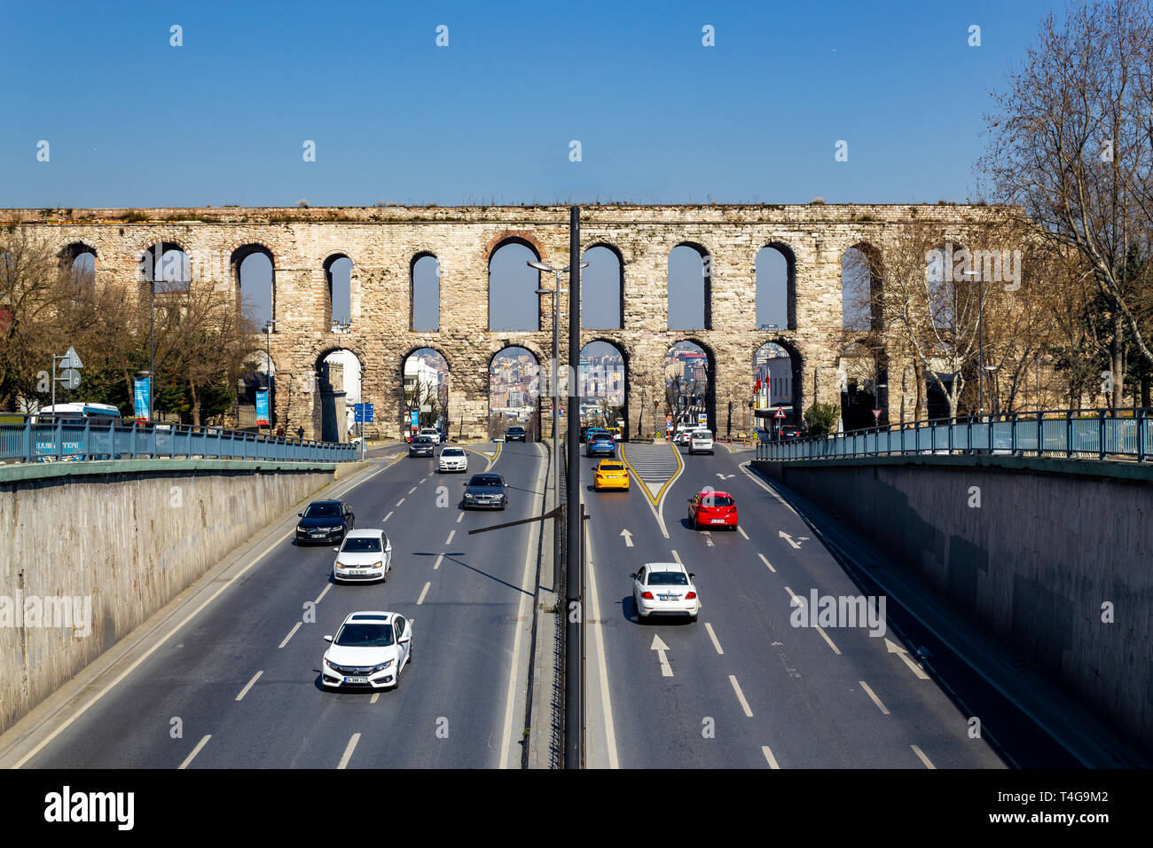 Fatih, Istanbul / Turkey - March 04 2019: Bozdogan ( Valens ) Aqueduct Stock Photo