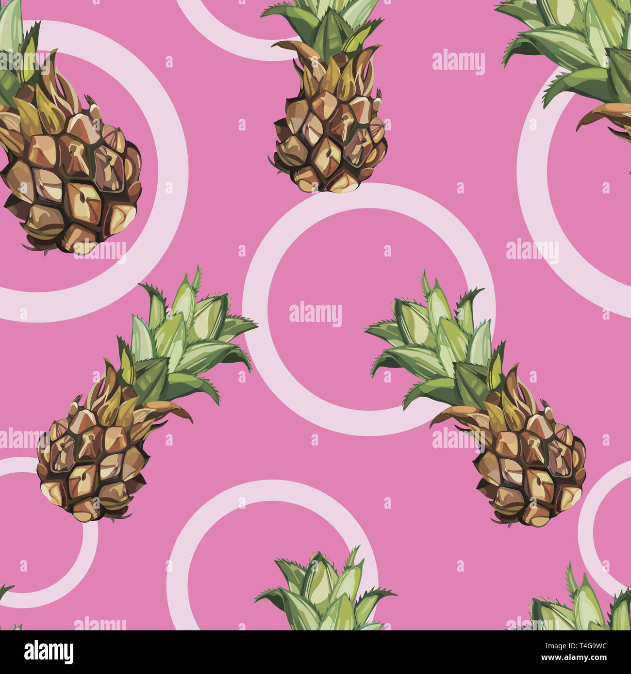 Seamless pattern with tropical Ananas. Element for design of ...