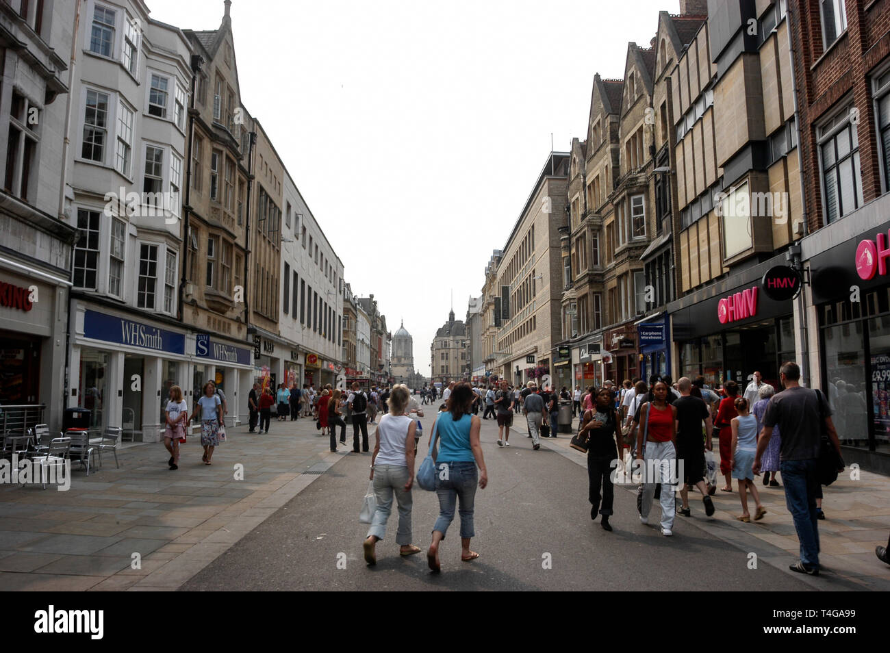 Cornmarket Street (one of the main shopping streets) in Oxford, Britain ...