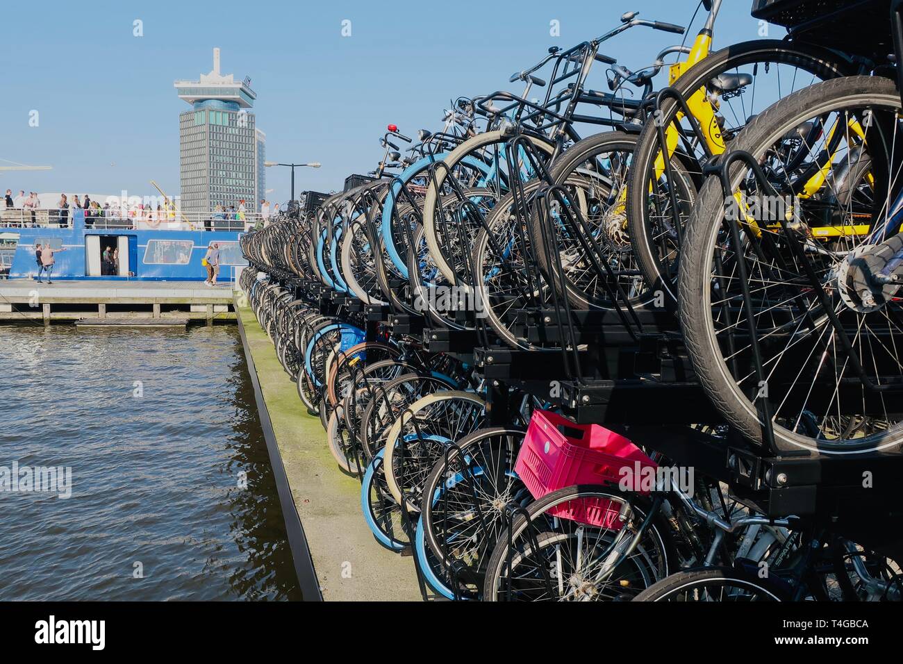Bike Parking Central Station Amsterdam High Resolution Stock